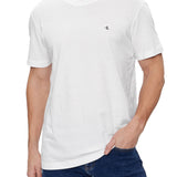 T-shirt a maniche corte con logo sul petto bianco