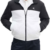 Bomber Harrington con zip con patch del logo bianco/nero