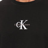 T-shirt a maniche corte con logo ricamato nero