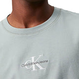 T-shirt a maniche corte con logo ricamato grigio