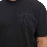 T-shirt a maniche corte con logo sul petto nero