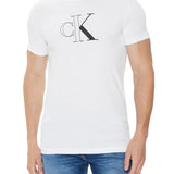 T-shirt a maniche corte con stampa logo frontale bianco