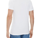 T-shirt a maniche corte con stampa logo frontale bianco