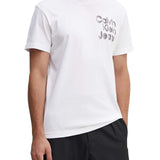 T-shirt a maniche corte con maxi logo sul petto bianco