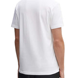 T-shirt a maniche corte con maxi logo sul petto bianco