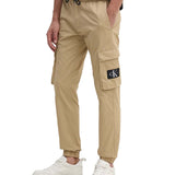 Pantalone cargo skinny washed beige