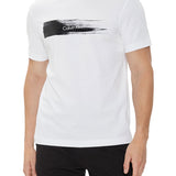 T-shirt manica corta stampa brush con logo a contrasto bianco