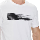 T-shirt manica corta stampa brush con logo a contrasto bianco