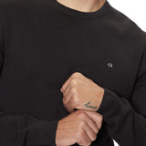 Maglione a girocollo in micro piquet nero