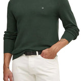 Maglione a girocollo in micro piquet verde