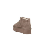 Stivaletto platform suede con fodera in lana taupe