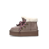 Scarpe platform con pelliccia taupe