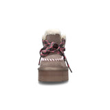 Scarpe platform con pelliccia taupe