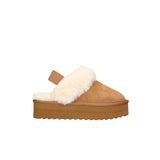 Scarpe slipper Platform con pelliccia beige