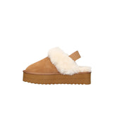 Scarpe slipper Platform con pelliccia beige