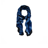 Foulard con stampa con farfalle blu