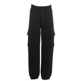 Pantalone jogging cargo logo outline nero