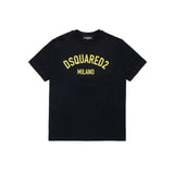 T-shirt manica corta con logo a contrasto nero