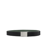 Cintura Double-Face con placca logo nero/verde