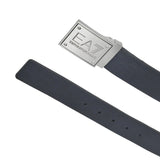 Cintura Double-Face con placca logo blu/grigio