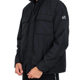 Giubbino con due tasconi e zip Crinkle nero