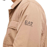 Giubbino con due tasconi e zip Crinkle beige