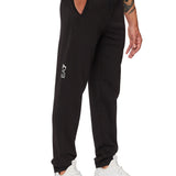 Pantalone jogger stampa logo laterale nero