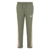 Pantalone jogger motivo colorblock verde/beige