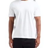 T-shirt manica corta banda logo laterale bianco