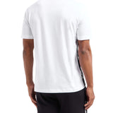 T-shirt manica corta banda logo laterale bianco
