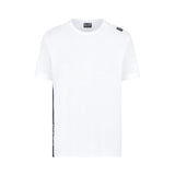 T-shirt manica corta banda logo laterale bianco