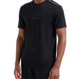 T-shirt manica corta e logo tape sulle spalle nero