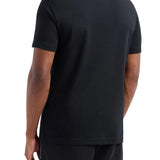 T-shirt manica corta e logo tape sulle spalle nero