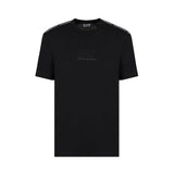 T-shirt manica corta e logo tape sulle spalle nero