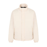 Bomber con zip e maxi logo sul retro panna