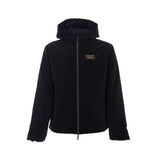 Giubbino con zip e cappuccio microfantasia nero