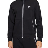 Felpa zip con patch logo gommato sul petto nero