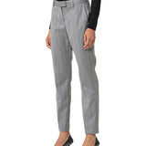 Pantalone chino gessato lurex grigio