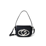 Borsa a spalla con maxi logo nero