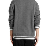 Cardigan varsity logo ricamato grigio