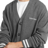 Cardigan varsity logo ricamato grigio