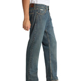 Jeans straight a vita media g16 denim medio