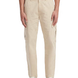 Pantalone chino cargo in cotone sabbia