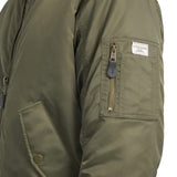 Giubbino bomber con zip in nylon verde