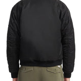 Giubbino bomber con zip in nylon nero