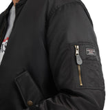 Giubbino bomber con zip in nylon nero