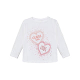 T-shirt manica lunga hearts bianco