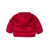 Piumino zip con cappuccio in nylon rosso