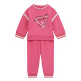 Set tuta active felpa con mini rouches e jogger neonata fucsia