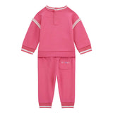 Set tuta active felpa con mini rouches e jogger neonata fucsia